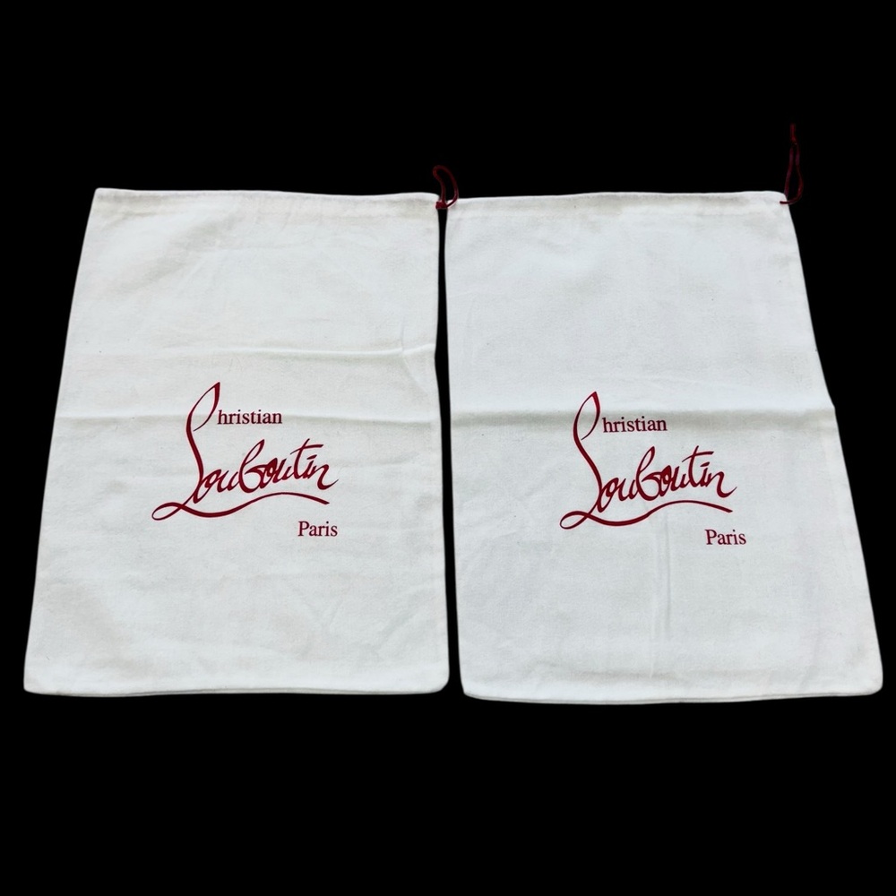 CHRISTIAN LOUBOUTIN***White Logo Waterproof Shoes DustBags**11” x 15”